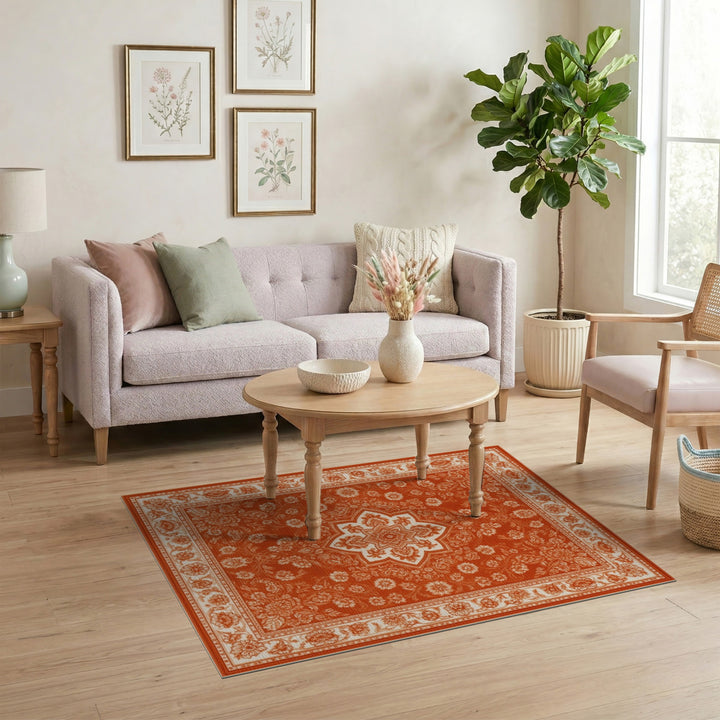Red Floral Persian Area Rug