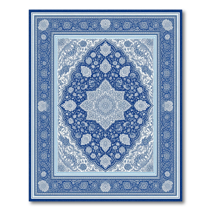 Traditional Persian Medallion Blue Persian Floral Medallion Area Rug