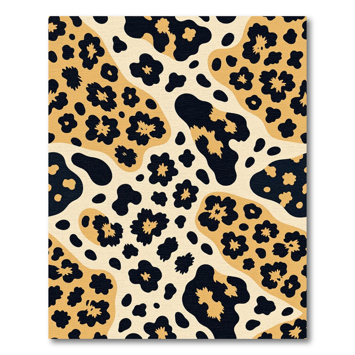 Chic Black Gold Leopard Spots Rug
