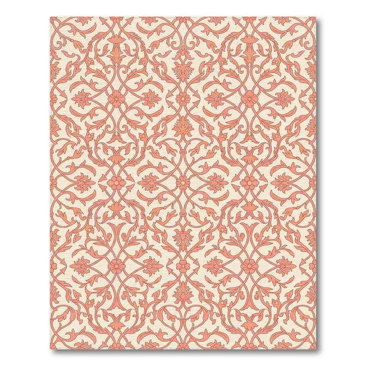 Coral Flourish Lattice Scroll Rug