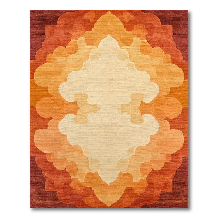 Orange Layered Medallion Area Rug