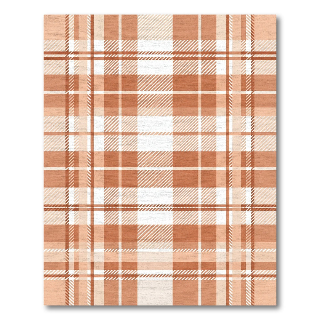 Warm Terracotta Plaid Weave Rug