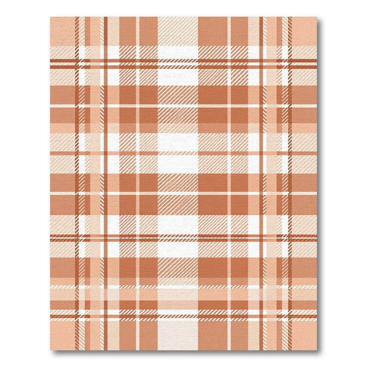 Warm Terracotta Plaid Weave Rug