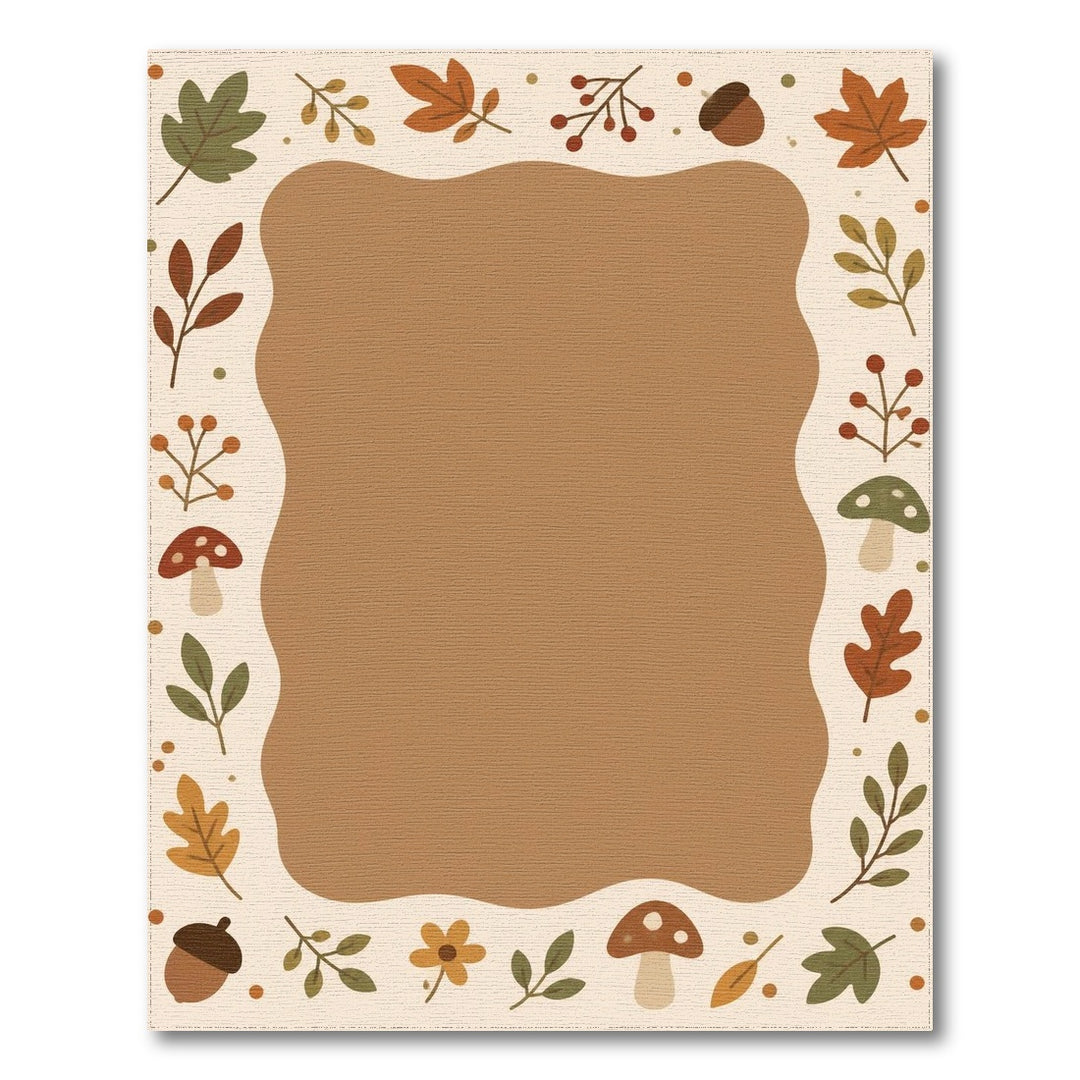 Autumn Leaf and Acorn Brown Area Rug