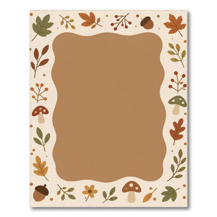 Autumn Leaf and Acorn Brown Area Rug