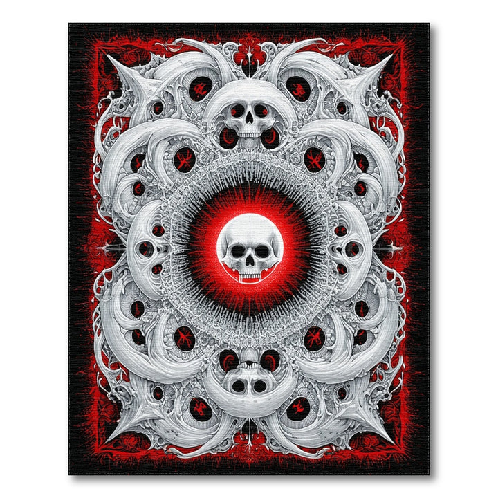 ODIKA Skull Mandala Black White Area Rug