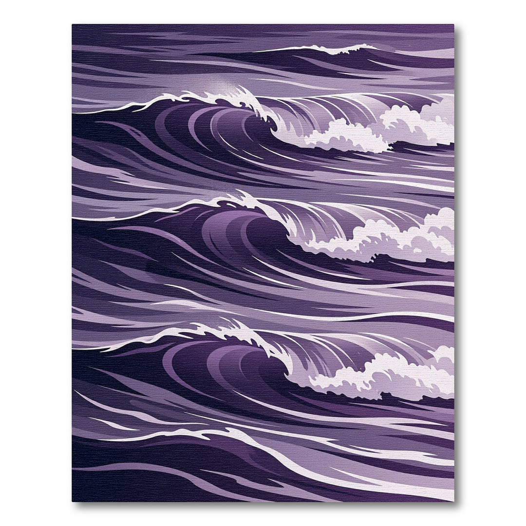 Deep Purple Art Deco Wave Rug