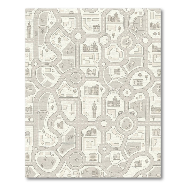 Whimsical City Map Illustration Rug