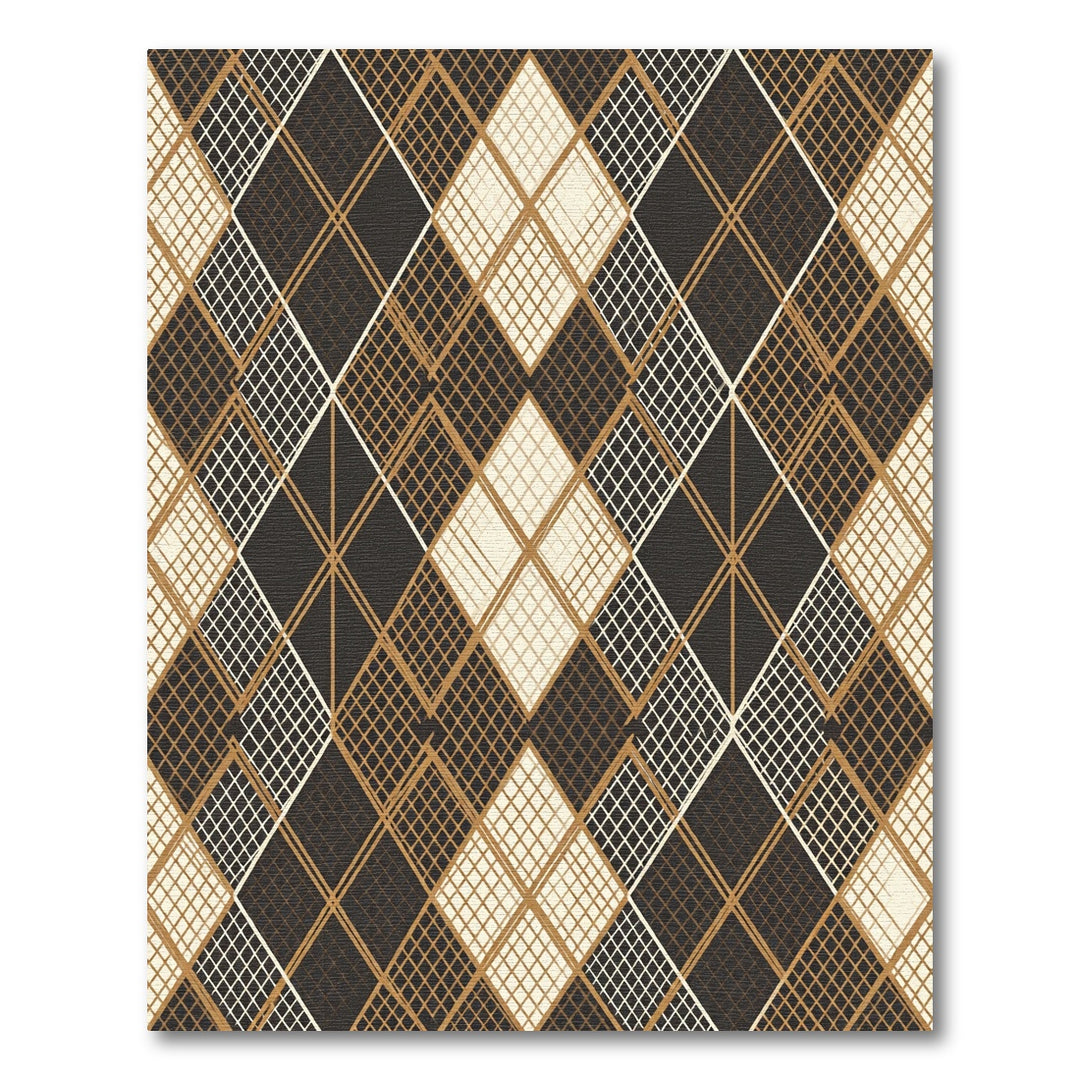 Brown Cream Diamond Net Rug