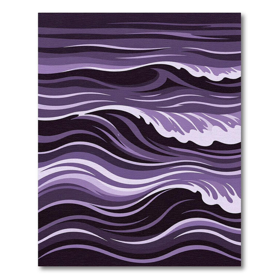 Purple Abstract Wave Rug