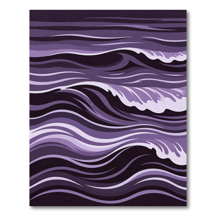 Purple Abstract Wave Rug