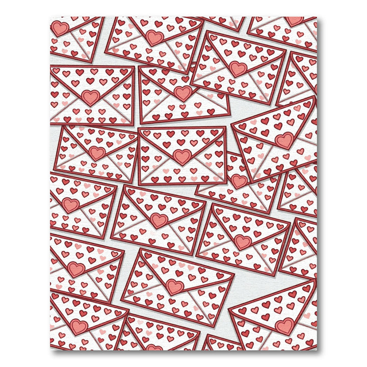 Red Hearts Folded Paper Correspondence Rug