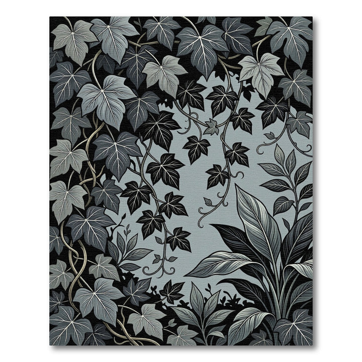 Monochromatic Ivy Vine Leaves Rug