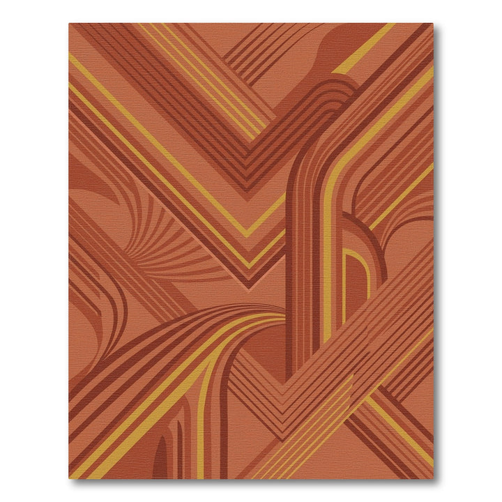 Earthy Terracotta Ribbon Arc Rug