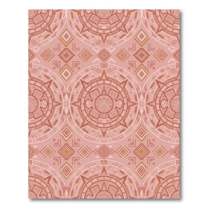 Terracotta Sun Calendar Diamond Medallion Rug