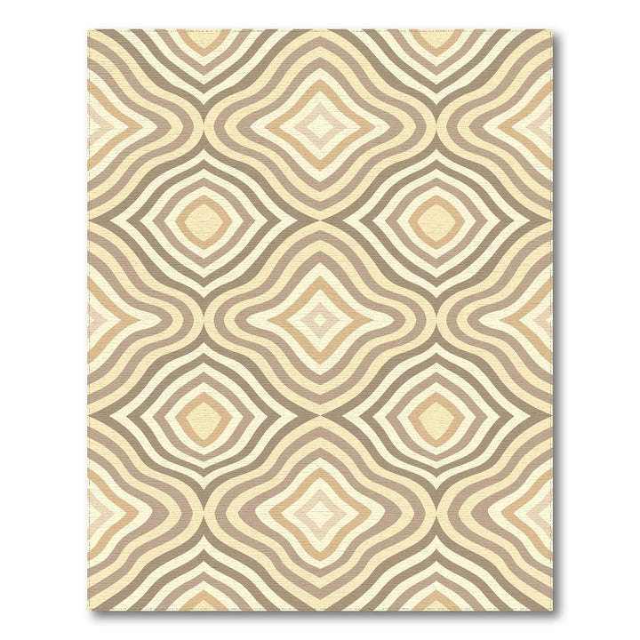 Neutral Earth Tone Rounded Diamonds Rug