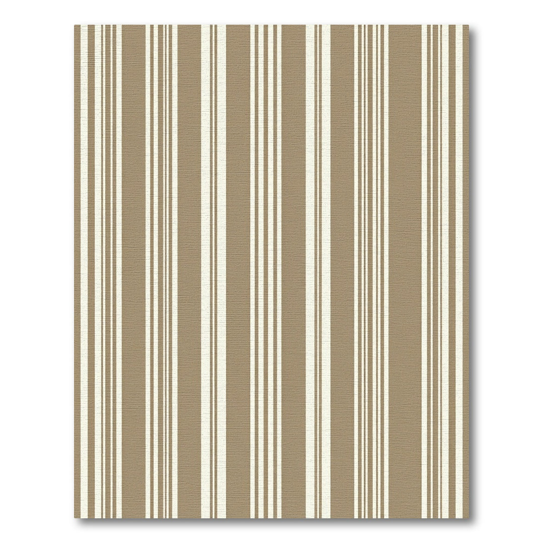 Classic Taupe and Ivory Vertical Stripe Rug