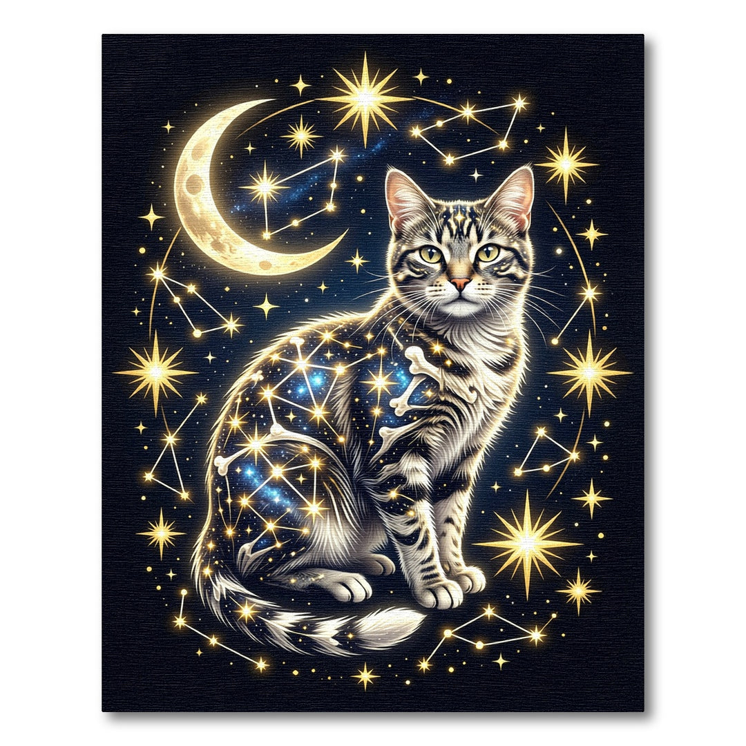 Cosmic Cat Celestial Starry Night Rug