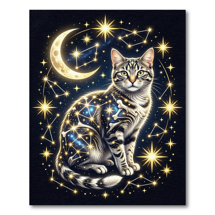 Cosmic Cat Celestial Starry Night Rug