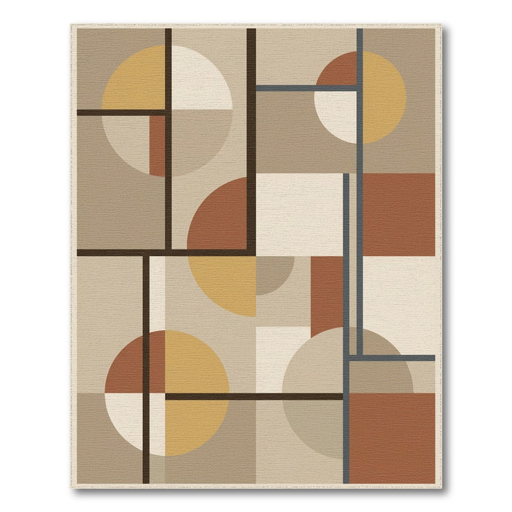 Abstract Geometric Terracotta Circles Rug