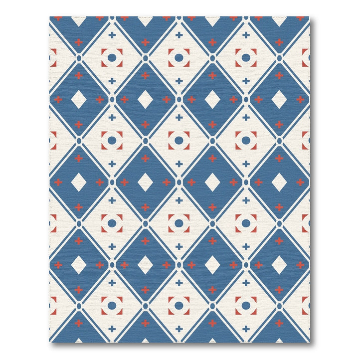 Blue and Teal Geometric Modern Blue Geometric Diamond Area Rug