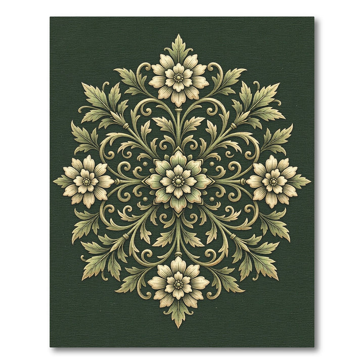 Elaborate Ivory Floral Scroll Rug
