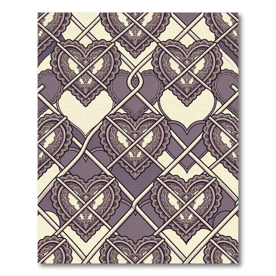 Victorian Lace Heart Damask Rug