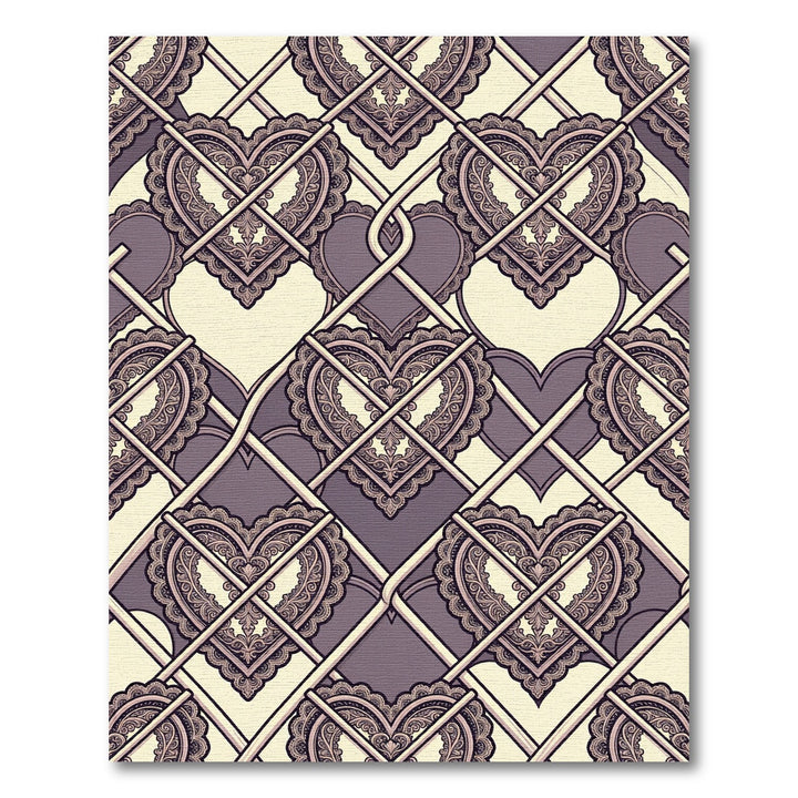 Victorian Lace Heart Damask Rug