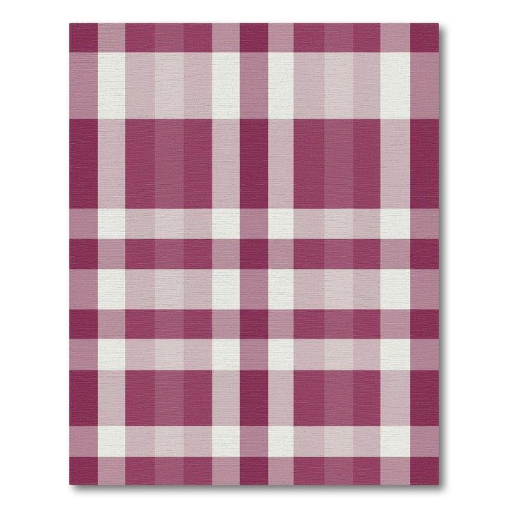 Burgundy Cream Plaid Lattice Rug