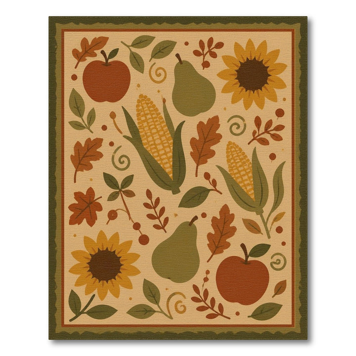 Autumn Harvest Fruit Area Rug
