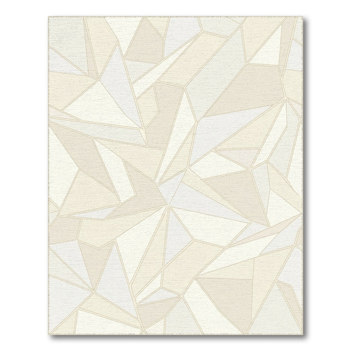 Cream Geometric Faceted Abstraction Rug