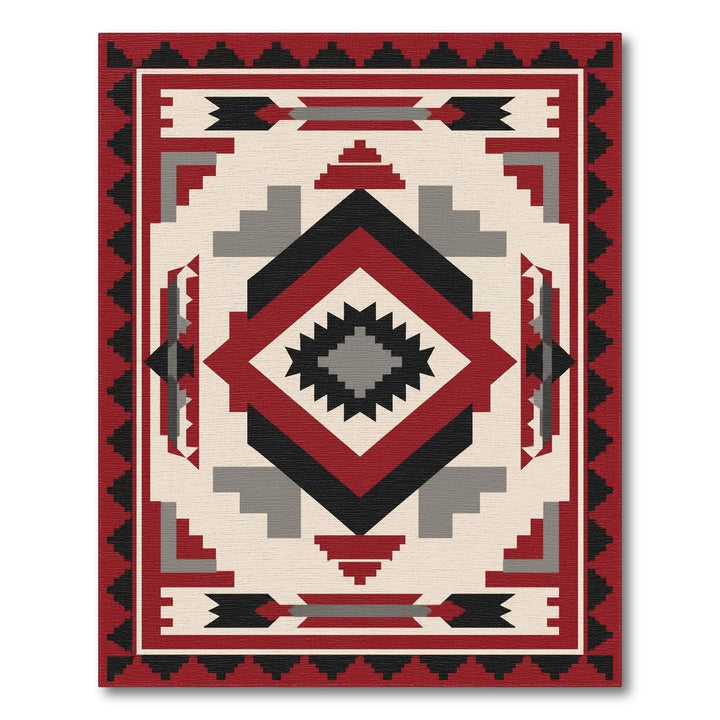 Red Southwestern Geometric Area Rug