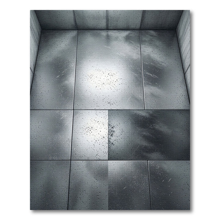 Industrial Metal Concrete Grain Rug
