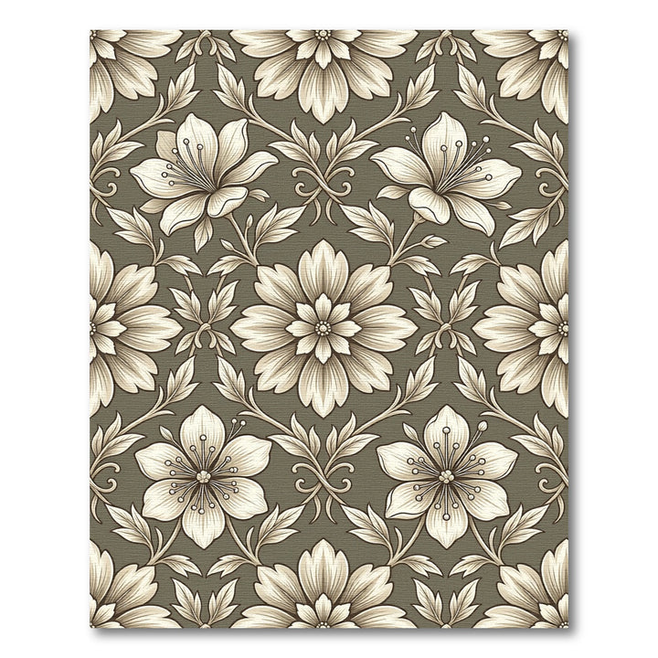 Antique Beige Floral Vinery Rug