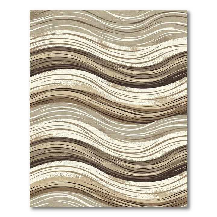 Wavy Brown Beige Neutral Lines Rug