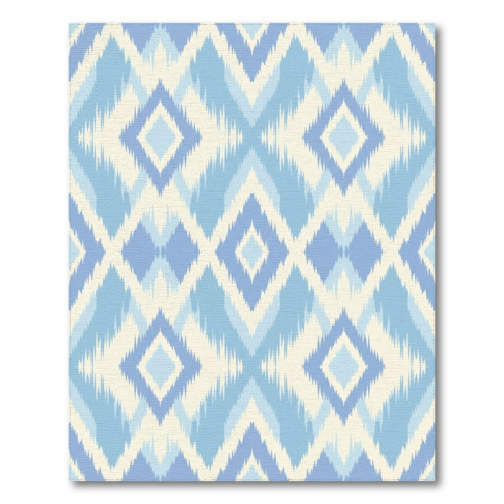 Sky Blue Diamond Ikat Rug