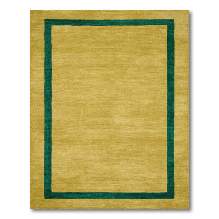 Geometric Modern Yellow Geometric Border Area Rug