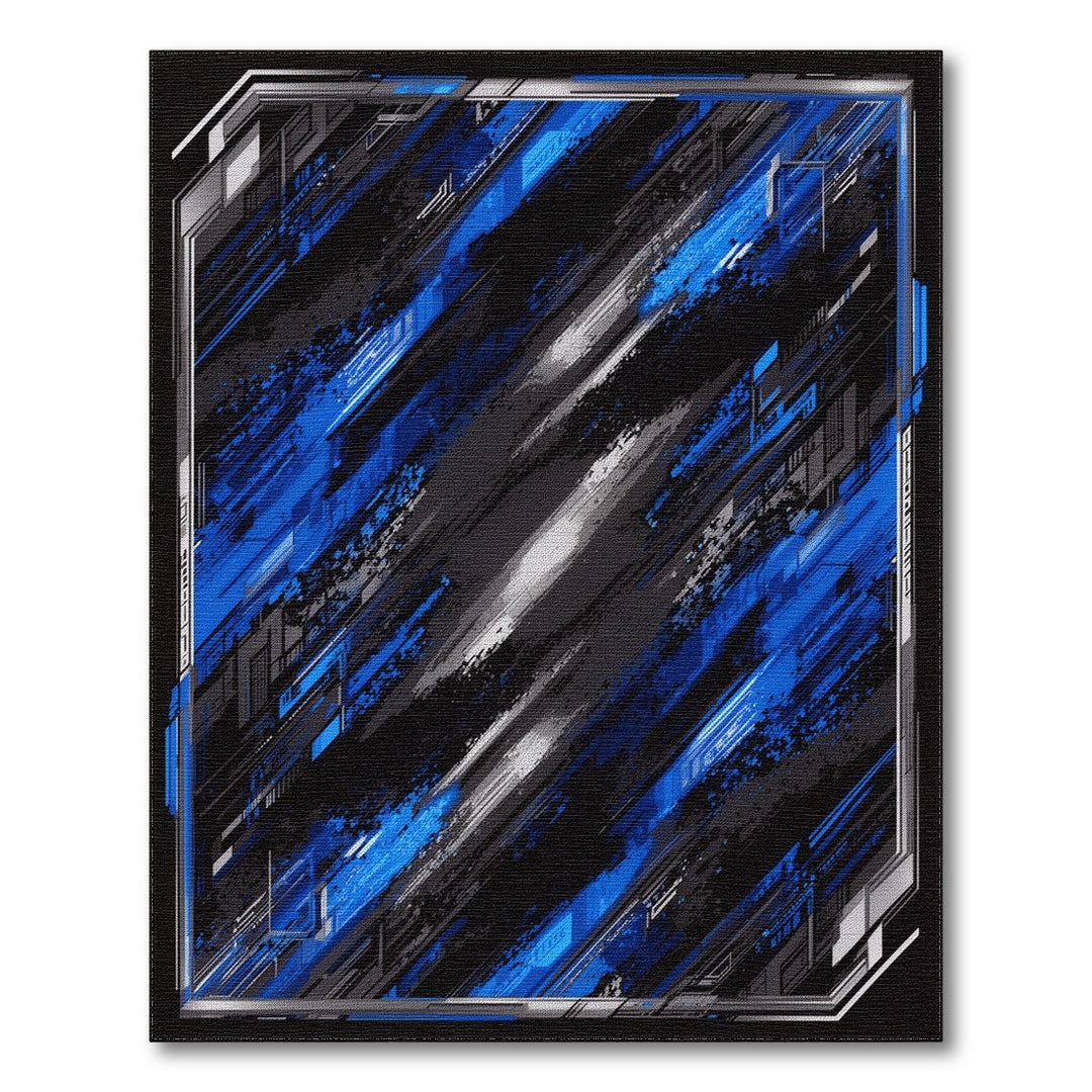 Blue Geometric Abstract Area Rug