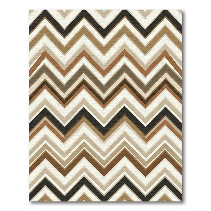 Brown Cream Black Chevron Rug
