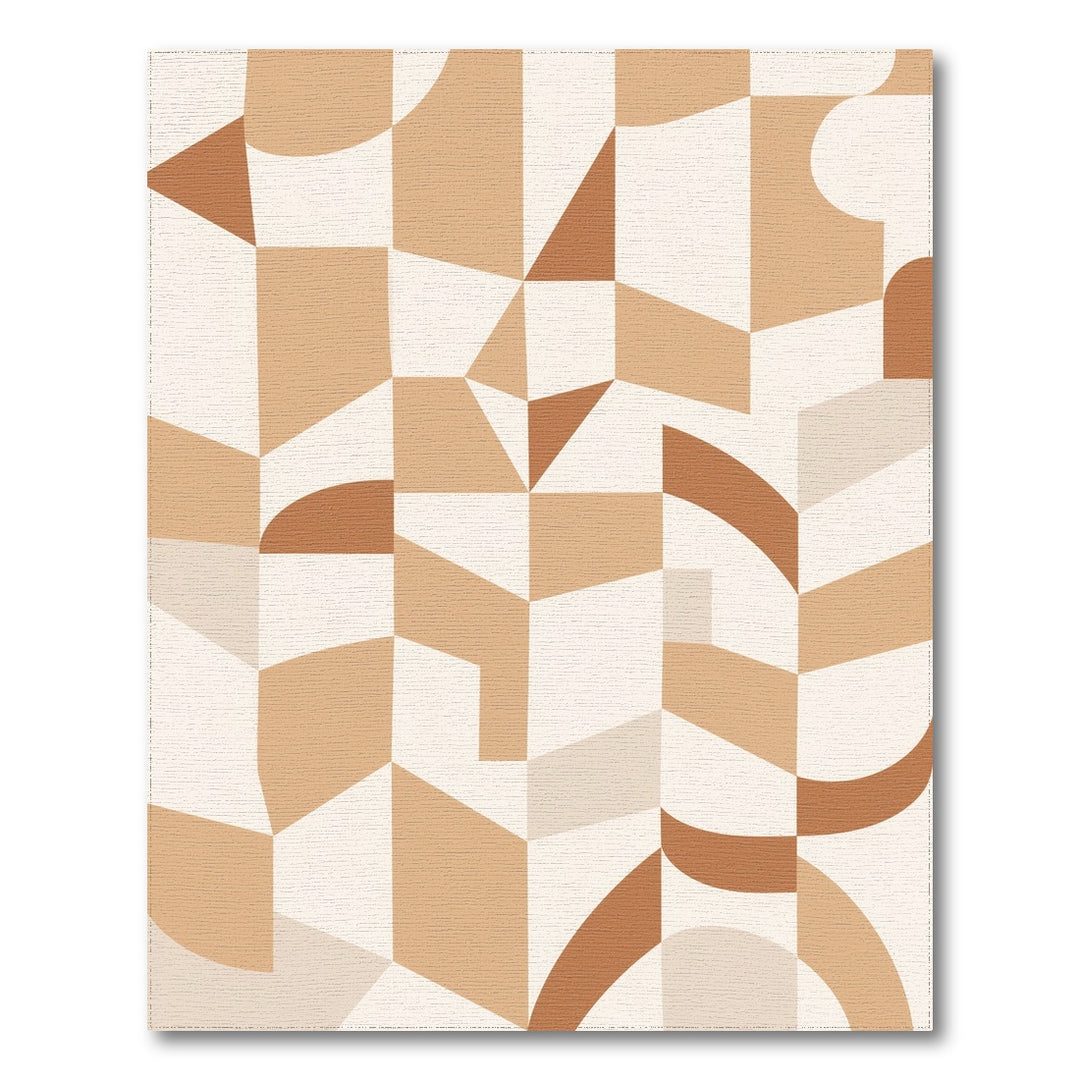 Geometric Brown Tan Area Rug