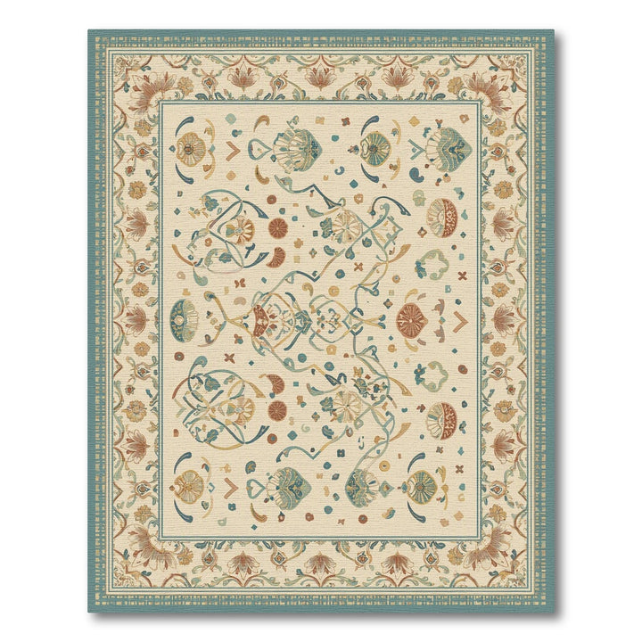 Beige Floral Vintage Area Rug