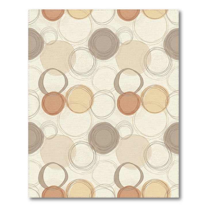 Terracotta Ochre Gray Circle Overlap Rug