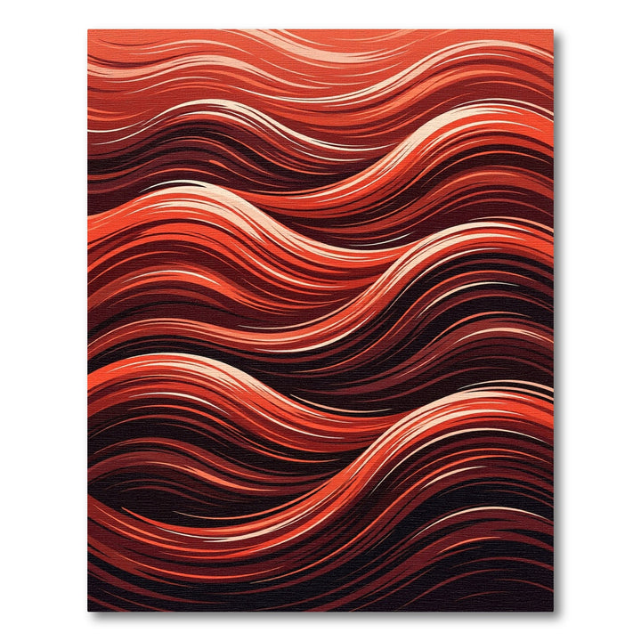 Crimson Warm Flowing Lines Rug