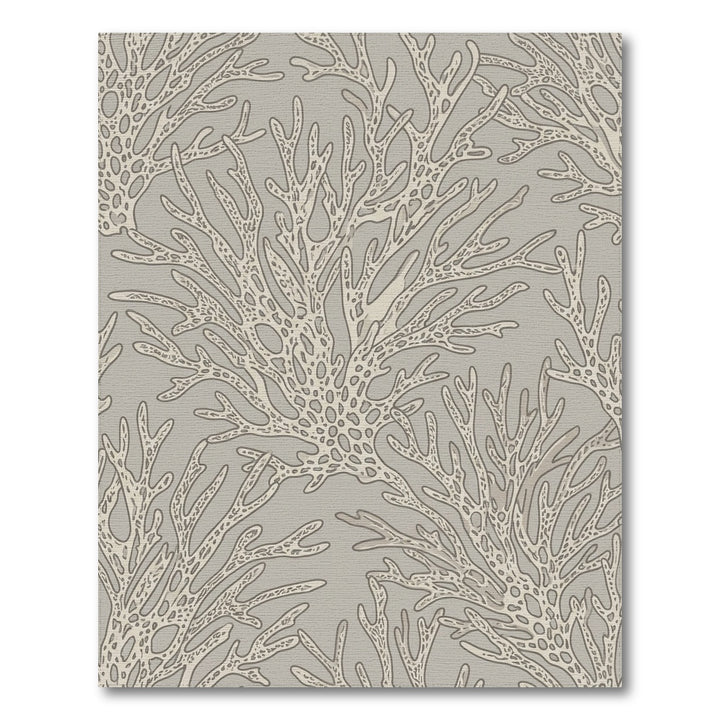 Neutral Beige Coral Branch Arrangement Rug