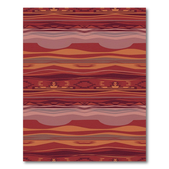 Earthy Red Horizontal Stripe Terracotta Rug