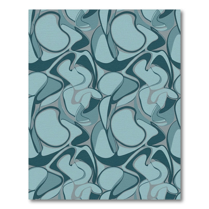 Aqua Blue Organic Swirls Rug