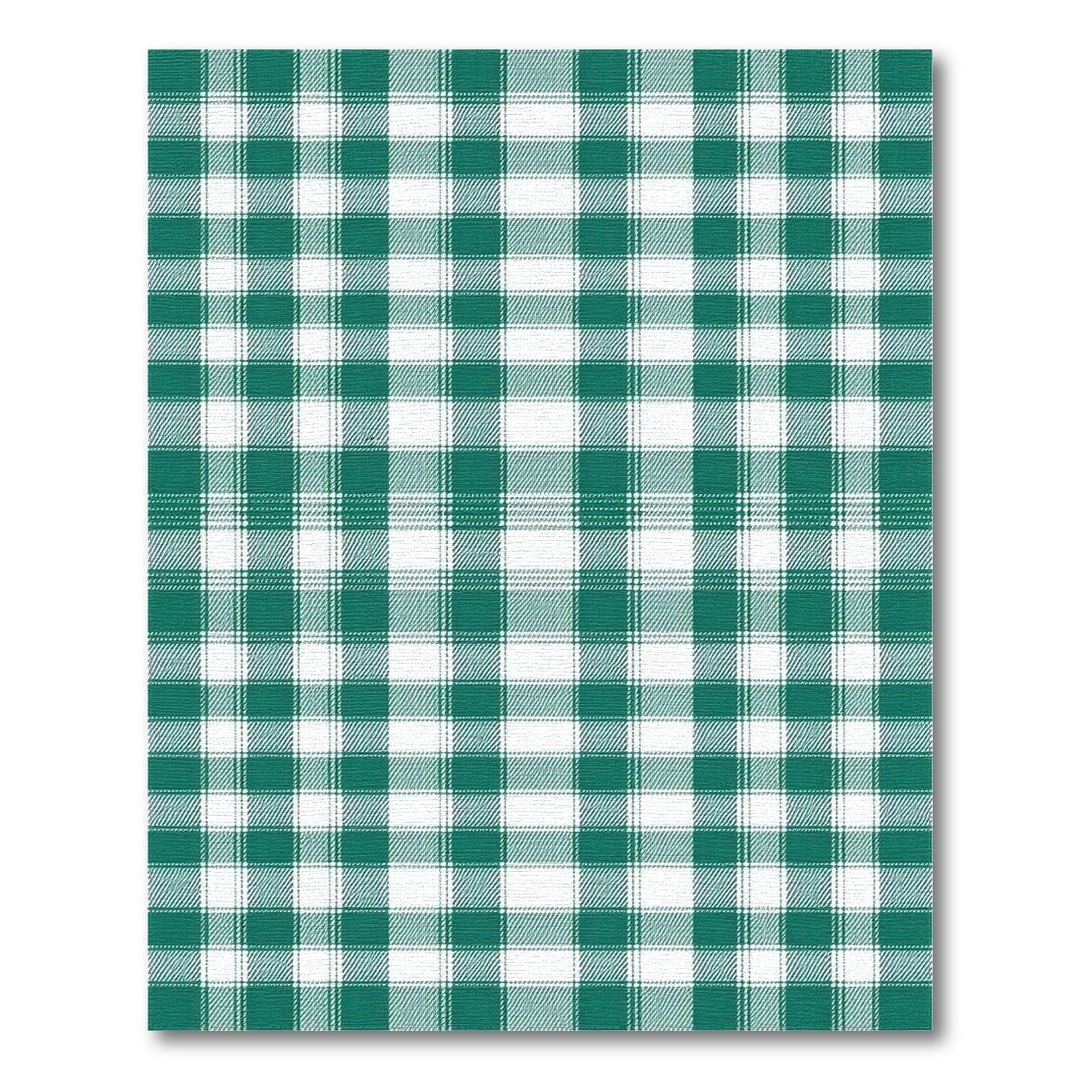 Green and White Plaid Checkered Area Rug
