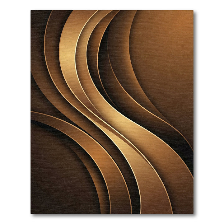 Golden Brown Layered Swirl Rug