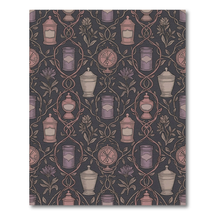 Victorian Apothecary Jars Botanical Vine Rug