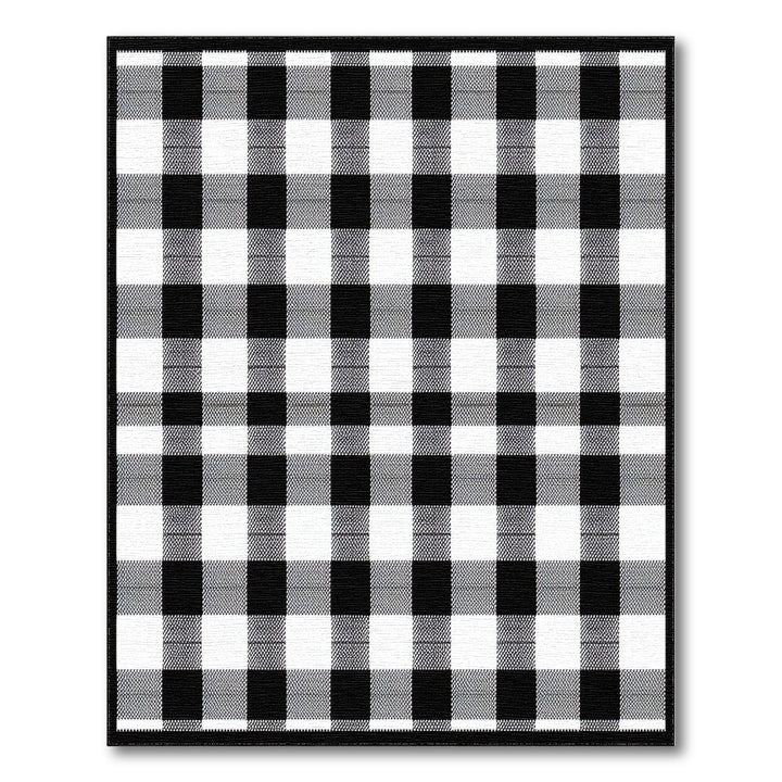 Black White Checkered Area Rug